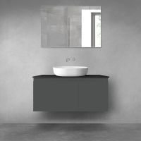 Oltens Vernal zestaw mebli łazienkowych 100 cm z blatem grafit mat/czarny mat 68255400