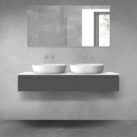 Oltens Vernal zestaw mebli łazienkowych 140 cm z blatem grafit mat/biały połysk 68322400