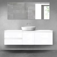 Oltens Vernal zestaw mebli łazienkowych 160 cm z blatem biały połysk 68408000