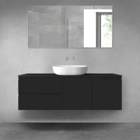 Oltens Vernal zestaw mebli łazienkowych 140 cm z blatem czarny mat 68269300