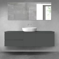 Oltens Vernal zestaw mebli łazienkowych 160 cm z blatem grafit mat 68408400