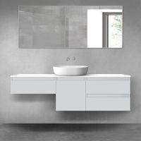 Oltens Vernal zestaw mebli łazienkowych 160 cm z blatem szary mat/biały połysk 68456700