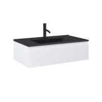 Zestaw Oltens Vernal umywalka z szafką 80 cm czarny mat/biały połysk 68007000