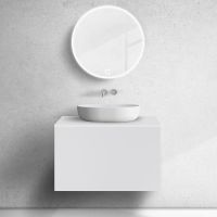 Zestaw Oltens Lun szafka podumywalkowa 80 cm z blatem biały mat 68735000