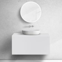 Zestaw Oltens Lun szafka podumywalkowa 100 cm z blatem biały mat 68736000