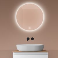 Oltens Nordlis lustro 60x60 cm okrągłe z oświetleniem od tyłu z matą grzewczą 64108000