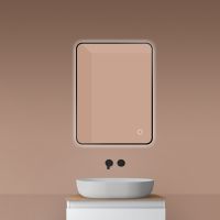 Oltens Nordlis lustro 60x80 cm prostokątne z oświetleniem od tyłu z matą grzewczą czarny 64119300