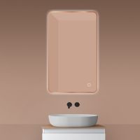 Oltens Nordlis lustro 60x100 cm prostokątne z oświetleniem od tyłu z matą grzewczą miedź szczotkowana 64120610