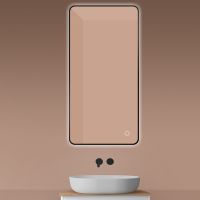 Oltens Nordlis lustro 60x120 cm prostokątne z oświetleniem od tyłu z matą grzewczą czarny 64121300