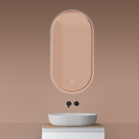 Oltens Nordlis lustro 50x100 cm owalne z oświetleniem od tyłu z matą grzewczą miedź szczotkowana 64129610