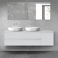 Oltens Vernal zestaw mebli łazienkowych 160 cm z blatem szary mat 68479700