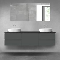Oltens Vernal zestaw mebli łazienkowych 180 cm z blatem grafit mat/czarny mat 68505400