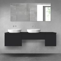 Oltens Vernal zestaw mebli łazienkowych 180 cm z blatem czarny mat 68518300