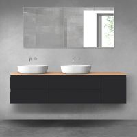 Oltens Vernal zestaw mebli łazienkowych 180 cm z blatem czarny mat/dąb 68522300