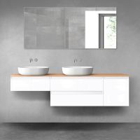 Oltens Vernal zestaw mebli łazienkowych 180 cm z blatem biały połysk/dąb 68523000