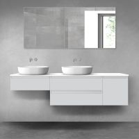 Oltens Vernal zestaw mebli łazienkowych 180 cm z blatem szary mat/biały połysk 68532700