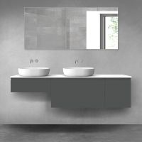 Oltens Vernal zestaw mebli łazienkowych 180 cm z blatem grafit mat/biały połysk 68538400