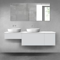 Oltens Vernal zestaw mebli łazienkowych 180 cm z blatem szary mat/biały połysk 68538700