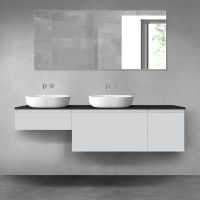 Oltens Vernal zestaw mebli łazienkowych 180 cm z blatem szary mat/czarny mat 68547700