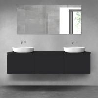 Oltens Vernal zestaw mebli łazienkowych 180 cm z blatem czarny mat 68549300