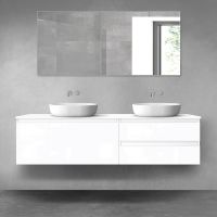 Oltens Vernal zestaw mebli łazienkowych 180 cm z blatem biały połysk 68553000