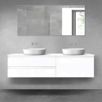 Oltens Vernal zestaw mebli łazienkowych 180 cm z blatem biały połysk 68557000