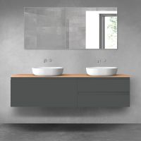 Oltens Vernal zestaw mebli łazienkowych 180 cm z blatem grafit mat/dąb 68563400