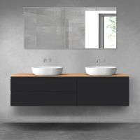 Oltens Vernal zestaw mebli łazienkowych 180 cm z blatem czarny mat/dąb 68567300