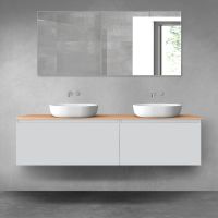 Oltens Vernal zestaw mebli łazienkowych 180 cm z blatem szary mat/dąb 68569700