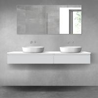 Oltens Vernal zestaw mebli łazienkowych 180 cm z blatem szary mat/biały połysk 68574700