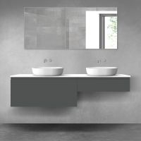 Oltens Vernal zestaw mebli łazienkowych 180 cm z blatem grafit mat/biały połysk 68575400
