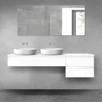 Oltens Vernal zestaw mebli łazienkowych 180 cm z blatem biały połysk 68589000