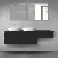 Oltens Vernal zestaw mebli łazienkowych 180 cm z blatem czarny mat 68591300