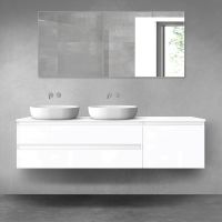 Oltens Vernal zestaw mebli łazienkowych 180 cm z blatem biały połysk 68594000