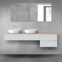 Oltens Vernal zestaw mebli łazienkowych 180 cm z blatem szary mat/dąb 68598700