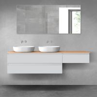 Oltens Vernal zestaw mebli łazienkowych 180 cm z blatem szary mat/dąb 68600700