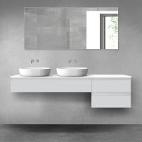 Oltens Vernal zestaw mebli łazienkowych 180 cm z blatem szary mat/biały połysk 68607700