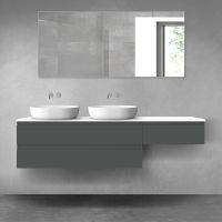 Oltens Vernal zestaw mebli łazienkowych 180 cm z blatem grafit mat/biały połysk 68609400
