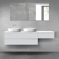 Oltens Vernal zestaw mebli łazienkowych 180 cm z blatem szary mat/biały połysk 68609700