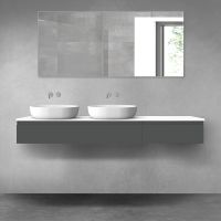 Oltens Vernal zestaw mebli łazienkowych 180 cm z blatem grafit mat/biały połysk 68610400
