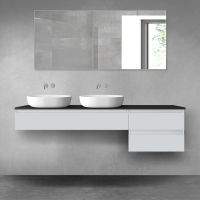 Oltens Vernal zestaw mebli łazienkowych 180 cm z blatem szary mat/czarny mat 68616700