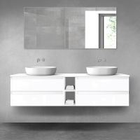 Oltens Vernal zestaw mebli łazienkowych 180 cm z blatem biały połysk 68629000