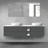 Oltens Vernal zestaw mebli łazienkowych 180 cm z blatem grafit mat//biały połysk 68639400