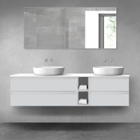 Oltens Vernal zestaw mebli łazienkowych 180 cm z blatem szary mat/biały połysk 68639700