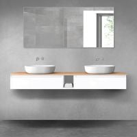 Oltens Vernal zestaw mebli łazienkowych 180 cm z blatem biały połysk/dąb 68650000