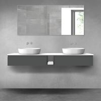 Oltens Vernal zestaw mebli łazienkowych 180 cm z blatem grafit mat/dąb 68651400