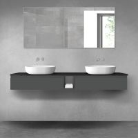 Oltens Vernal zestaw mebli łazienkowych 180 cm z blatem grafit mat/czarny mat 68652400