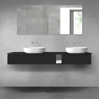 Oltens Vernal zestaw mebli łazienkowych 180 cm z blatem czarny mat 68657300