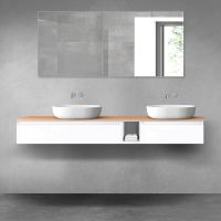 Oltens Vernal zestaw mebli łazienkowych 180 cm z blatem biały połysk/dąb 68658000