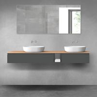 Oltens Vernal zestaw mebli łazienkowych 180 cm z blatem grafit mat/dąb 68658400